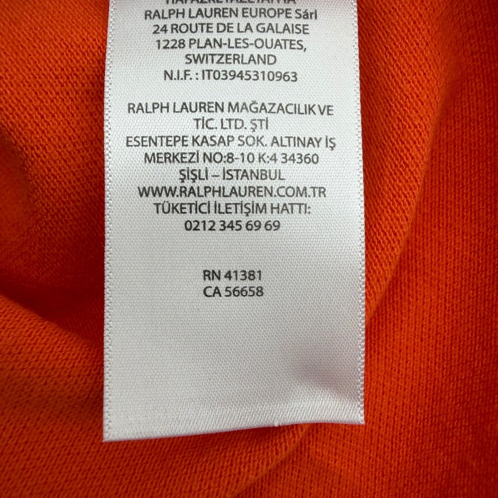 Polo Ralph Lauren Mens Orange Classic Fit Short Sleeve Pique Polo Shirt Medium - Picture 4 of 10